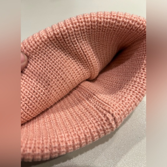 Roxy Women's Freja Beanie Black Pink Double Layer Rib-Knit Acrylic Cozy NWT Hat - Picture 5 of 9